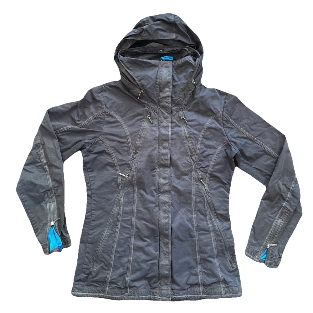 Kuhl Jacket Women Small Gray Packable Hood Full Zip Zippered Pockets - Picture 1 of 13